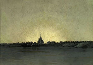 Sunrise Collection: View of the Kolpashev Village. First Ship Pier From Tomsk, 1880-1889