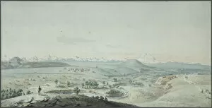 Caucasian Mountains Gallery: View of the Konstantinogorsk Fortress from the Mountain Mashuk, 1805. Artist: Korneev (Karneev)