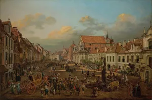 Bellotto Prints: View of Krakowskie Przedmiescie and Sigismund's Column