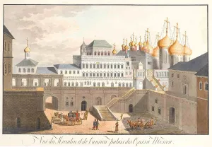 View of the Kremlin in Moscow. The Terem Palace, 1813. Artist: Lohrer, Johann Gottlieb (1791-1840)