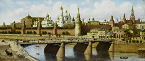 Moskva River Gallery: View of the Kremlin from the Moskvoretsky Bridge. Artist: Vereshchagin, Pyotr Petrovich