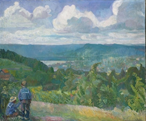 Nasjonalmuseet Prints: View of Kristianiadalen, 1910. Creator: Oluf Wold-Torne