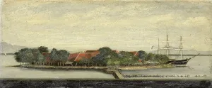 Vereenigde Oostindische Compagnie Prints: View of Kuiper Island in Batavia Bay, 1855-1882. Creator: Jacob Pieter Mercier