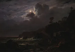 Smuggler Prints: View of Kullen in Sweden, Smugglers Hiding their Goods among the Rocks