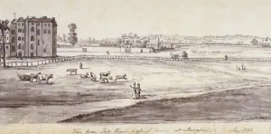 Grimm Collection: View from Lady Kayes Dressing Room at Marylebone, 1793