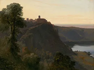 View of Lake Nemi, 1843. Creator: Jules Coignet