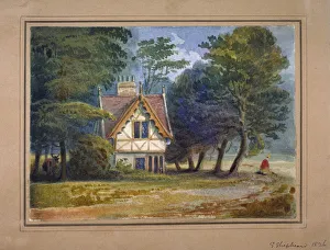 Lodge Prints: View of the lodge in Hyde Park, London, 1826