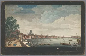 Canaletto Prints: View of London Bridge over the River Thames in London