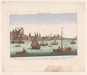 Imperial Franciscan Academy Prints: View of London from the Thames, 1755-1779. Creator: Balthasar Friedrich Leizelt