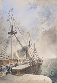 Paddle Steamers Prints: View Looking Aft from the Port Paddle-box on the Deck of the Great Eastern... 1865-66