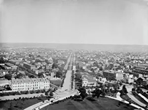 Birds Eye View Gallery: View looking east down Pennsylvania Avenue... [Washington D.C.], c.1860-1880 Creator: Unknown