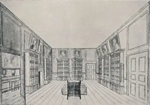 Edward F Prints: View Looking Inwards of Samuel Pepyss Library in York Building, 1928