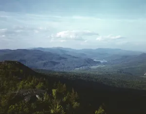 Woods Gallery: A view looking northeast from the fire tower manned...Pine Mountain, Gorham vicinity, N.H. 1943