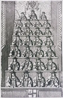 Civic Costume Prints: View of the Lord Mayor and court of Aldermen, depicted in 1681, (c1950)
