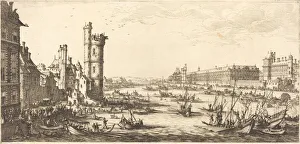 Palais Du Louvre Prints: View of the Louvre, 1629. Creator: Jacques Callot