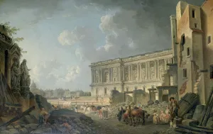 Pierre Antoine Demachy Prints: View of the Louvre, c1743-1807. Artist: Pierre Antoine de Machy