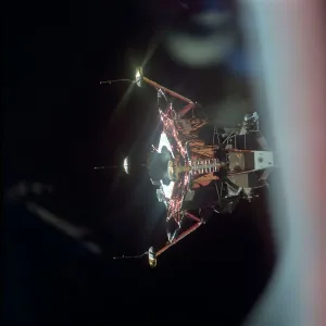 Buzz Aldrin Gallery: View of the Lunar Module from the Command Module, Apollo 11 mission, July 20, 1969