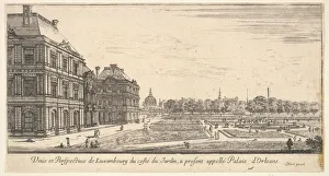 Stefano Della Prints: View of Luxembourg from the garden side of the Palais d Orleans, from Various views of