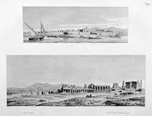 Images Dated 19th February 2007: View of Luxor, and the Temple of Thebes at Luxor, Egypt, c1808