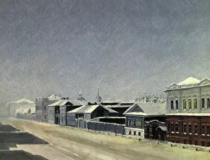 View of the Magistratskaia Street in the Night, 1880-1897. Creator: Pavel Mikhailovich Kosharov