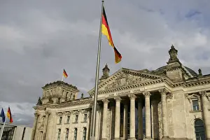 Heritage Prints: View of the main facade, Reichstag Building, Berlin, Germany, 2025. Creator: LTL