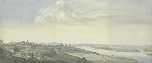 Panorama Prints: View of Mainz after the siege of 1793, 1793. Creator: Georg Melchior Kraus