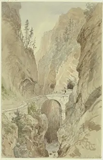 Carl Prints: View from the Via Mala on the SplugenstraBe, 1856. Creator: Carl Morgenstern