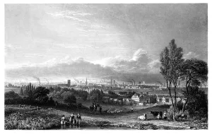 Greater Manchester Prints: View of Manchester, 1844. Artist: Thomas Higham