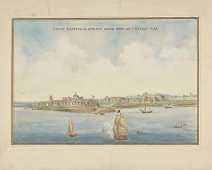 Scaffolding Prints: View of Manhattan. c.1660. Creator: Anon