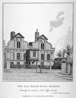 John Thomas Prints: View of a manor house on Shacklewell Green, Hackney, London, 1800