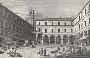 View of the market square near the church of San Giacomo, 1763. 1763