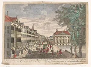 Probst Georg Balthasar Prints: View of the Mauritshuis and Hofvijver in The Hague, 1742-1801. Creator: Anon