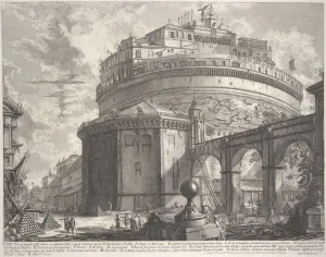 Castel Santangelo Prints: View of the Mausoleum of the Emperor Hadrian (now called Castel S. Angelo)... ca. 1756