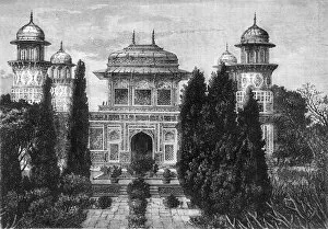 Symmetry Gallery: View of the Mausoleum of the Etmaddowlah, Agra, c1891. Creator: James Grant