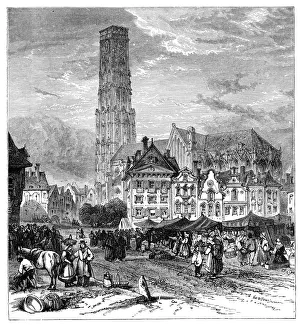 Mechelen Prints: View in Mechelen, Belgium, 1900