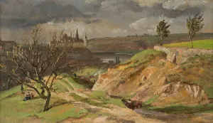 View of Meissen.Study, 1828. Creator: Johan Christian Dahl