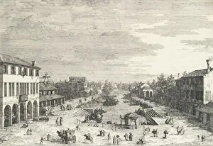Smith Joseph Prints: View of Mestre, an inn at left and other various buildings lining the canal, from View