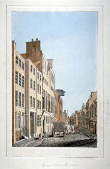 Brewing Gallery: View of Meuxs Brewery and a horse and cart in Clerkenwell Road, Finsbury, London, c1805