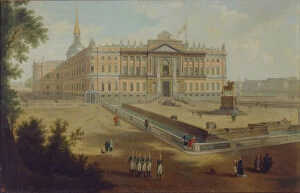 Images Dated 21st June 2013: View of the Michael Palace in St. Petersburg, 1800s. Artist: Anonymous
