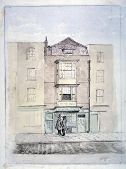 Benny Gallery: View of Miltons house in Barbican, City of London, 1864. Artist: J Benny