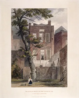 John Milton Prints: View of Miltons residence, Petty France, Westminster, London, 1851