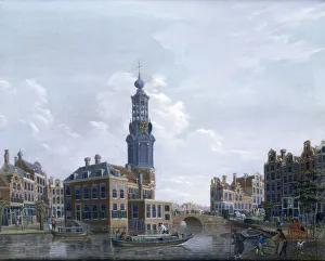 Isaak Prints: View of the Mint Tower at Amsterdam, 1777. Artist: Isaak Ouwater