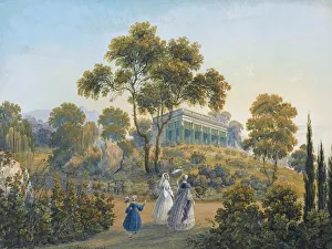 View of Miskhor, ca 1842. Artist: Bossoli, Carlo (1815-1884) View of Miskhor, ca 1842. Artist: Bossoli, Carlo (1815-1884)