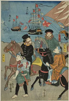 Yokohama Prints: View of Miyozaki in Yokohama (Miyozaki Yokohama ichiran), 1860
