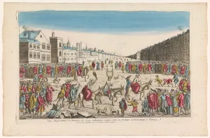 Antler Prints: View of a mockery of cheaters on a square in Venice