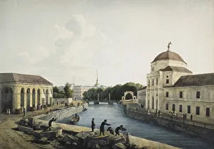 Moika Prints: View of the Moika River by the Imperial stables