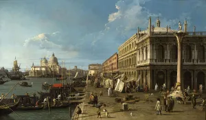 Laguna Veneta Prints: View of the Molo with the Palazzo della Zecca and the Column of Saint Theodore