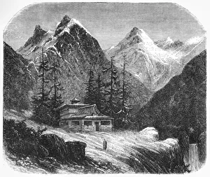 Himalayas Collection: View of a Monastery in the Himalayas, c1891. Creator: James Grant