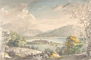 Pen And Black Ink Prints: View of the Monastery in Tegernsee seen from the north-east, late 18th-mid 19th century