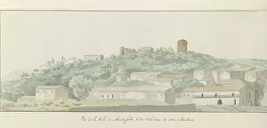 Ducros Abraham Louis Rodolphe Prints: View of Monteforte Irpino and San Martino castle, 1778. Creator: Louis Ducros
